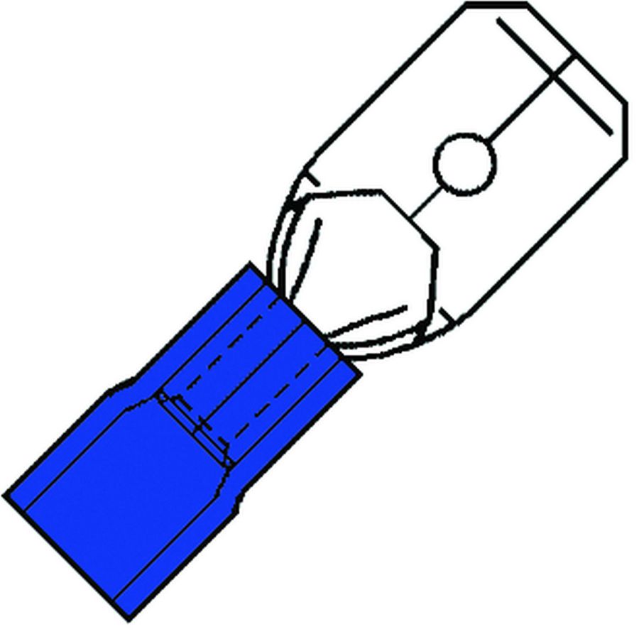 Kist a 100st. geisoleerde vlaksteker 2,8x0,5mm 1,5-2,5mm² Nylon