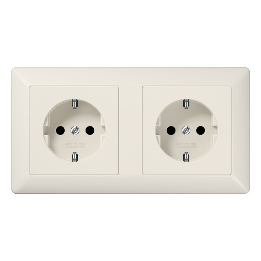 Wandcontactdoos wit 2-voudig voor wandgoot AS500 VVE=5