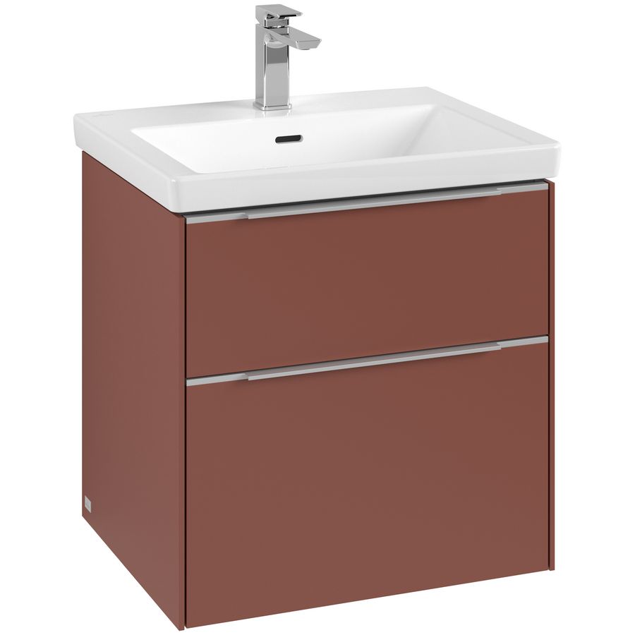 Wastafelonderkastkast SUBWAY 3.0 572x576x478mm Wine Red C578L0AH greep alu. glans