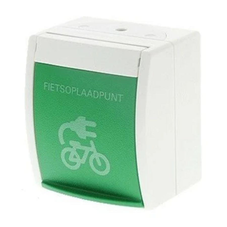 Wandcontactdoos ra kv fietsoplaadpunt grn