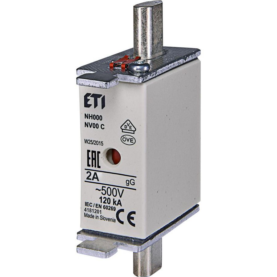 Zekering 500V 2A NH000 gG VVE=3