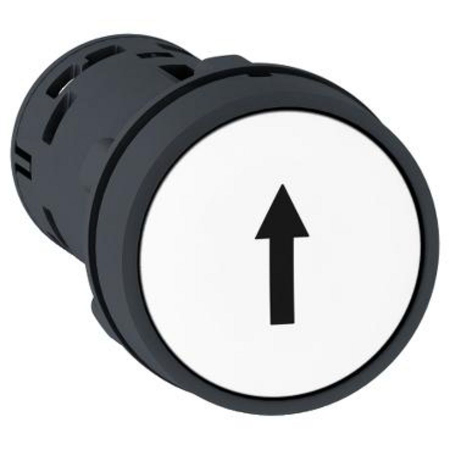 Drukknop Terugvering 22mm 1NO+1NC Pijl omhoog Wit VVE=10