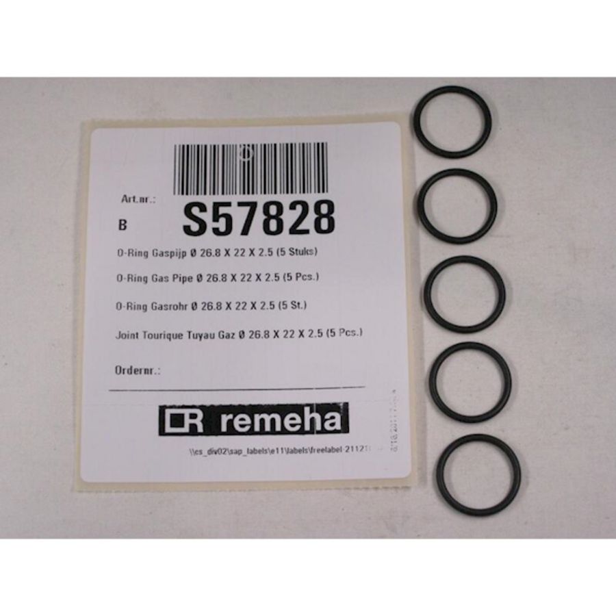Set a 5st. O-ring gaspijp Ø26.8 x22x2.5 tbv Q85 & QP90