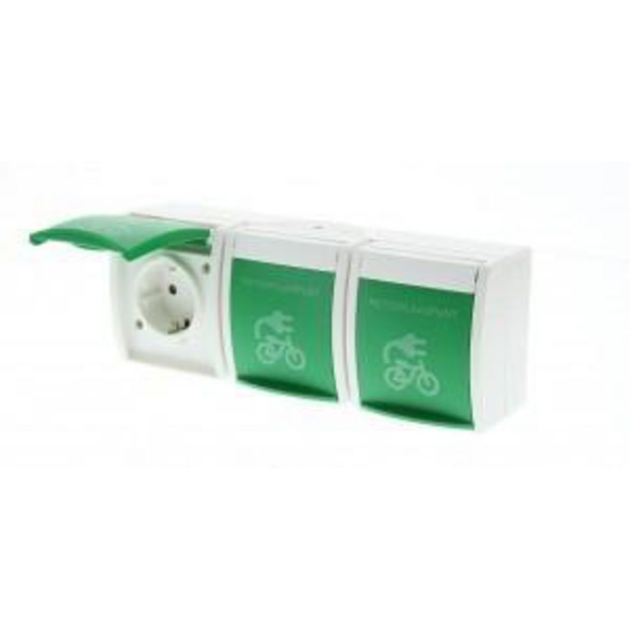 Wandcontactdoos ra 3-v kv fietsoplaadpunt