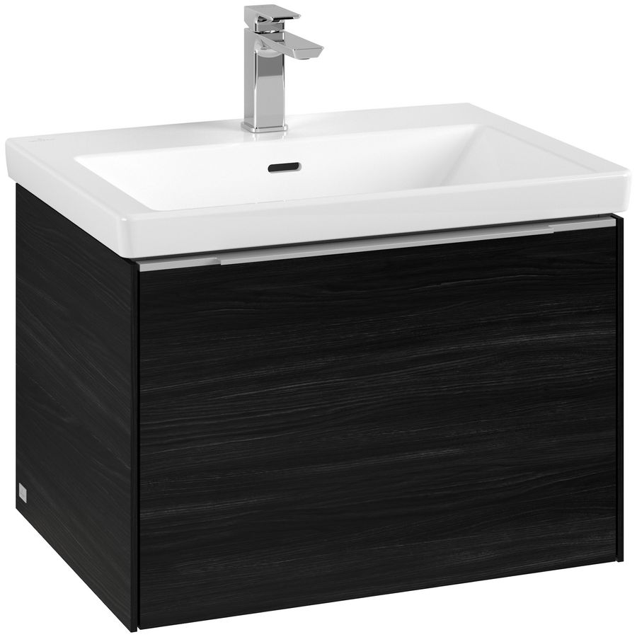 Wastafelonderkastkast SUBWAY 3.0 622x429x478mm Black Oak C575L0AB greep alu. glans