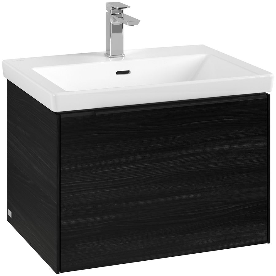 Wastafelonderkastkast SUBWAY 3.0 622x429x478mm Black Oak C575L1AB greep Volcano Black