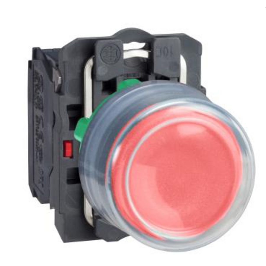 Drukknop Terugvering Ø22mm 1NC Rood