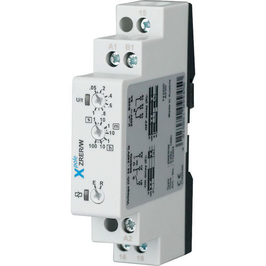 Tijdrelais ZRER/W - contact 1W - Breedte 1TE VVE=2