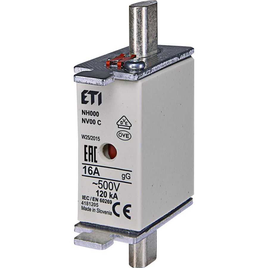 Zekering 500V 16A NH000 gG VVE=3