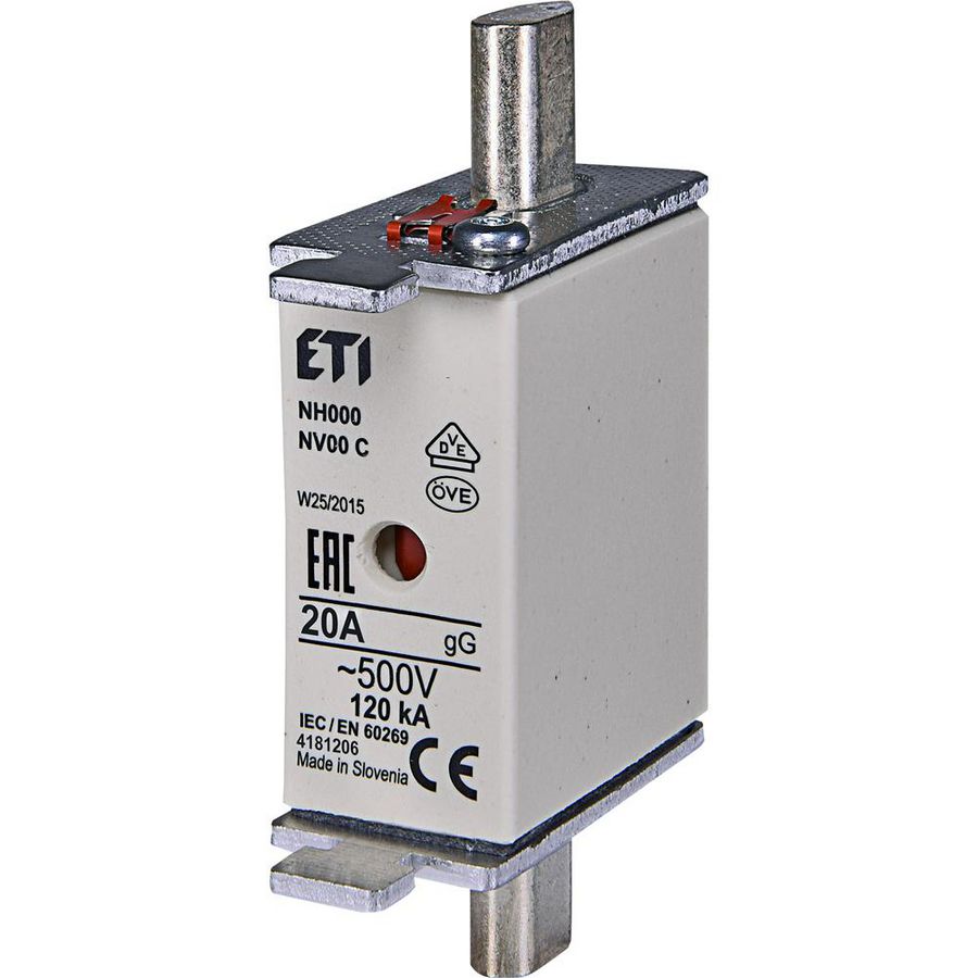 Zekering 500V 20A NH000 gG VVE=3
