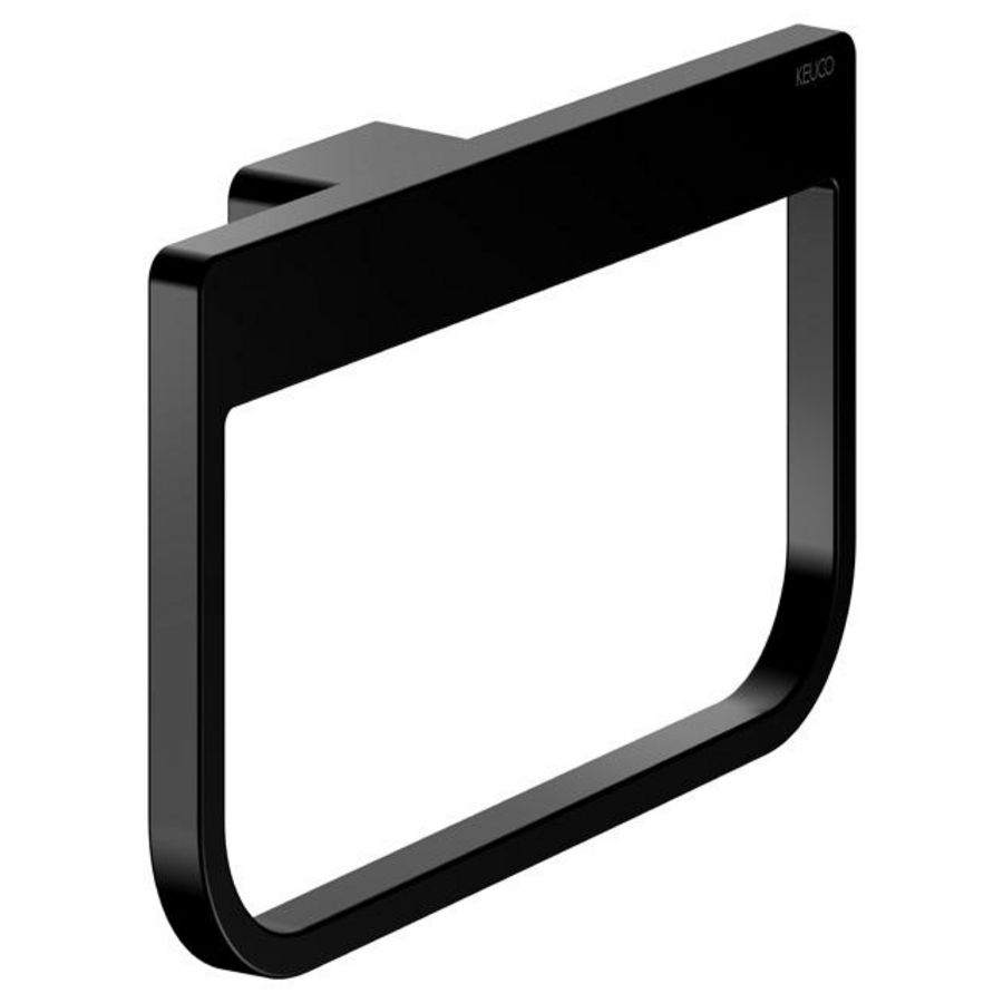 Handdoekring inclusief lijmset zwart mat