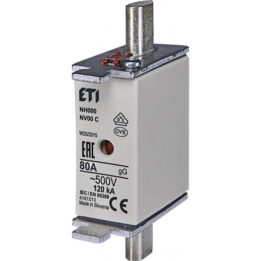 Zekering 500V 80A NH000 gG