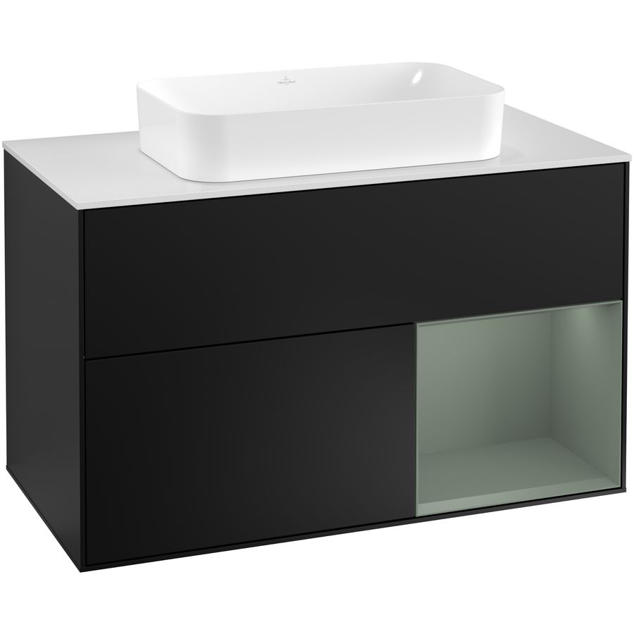 Wastafelonderkast Finion 1000x603x501mm Black Matt Lacquer F251GMPD