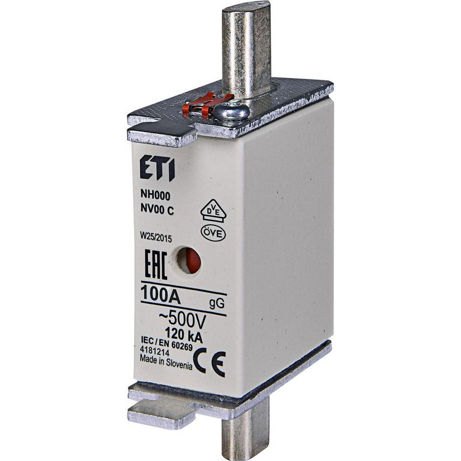 Zekering 500V 100A NH000 gG VVE=3