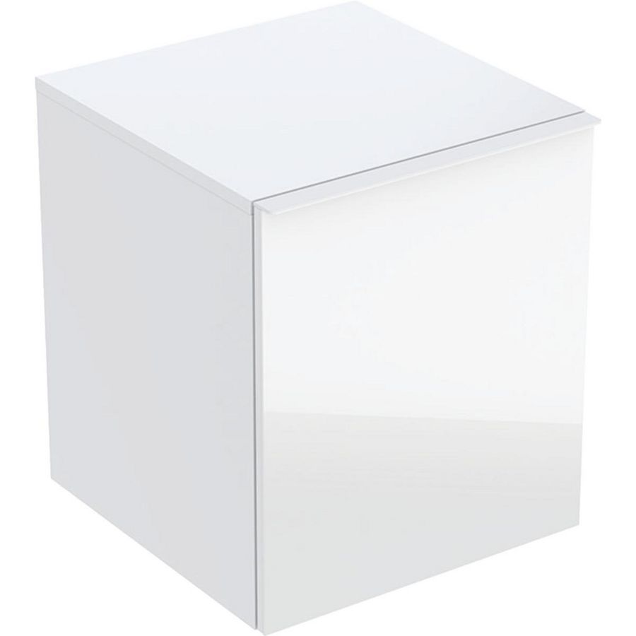 Zijkast Acanto met één lade één binnenlade B45 Wit glas
