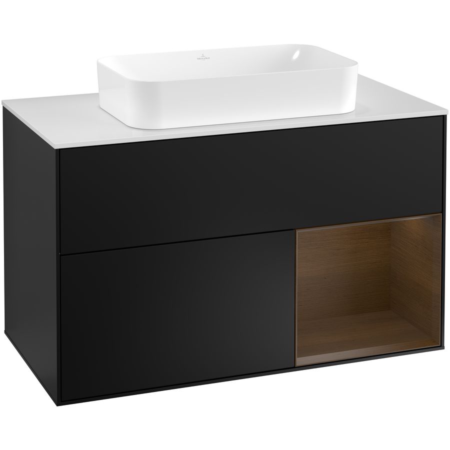 Wastafelonderkast Finion 1000x603x501mm Black Matt Lacquer F251GNPD