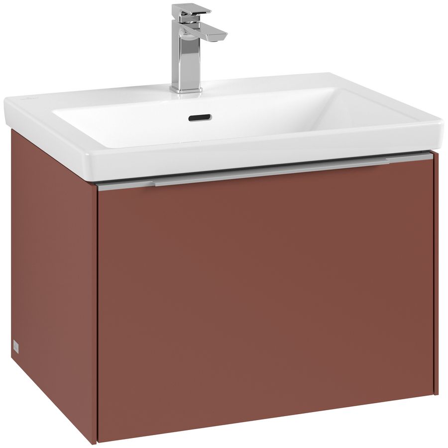 Wastafelonderkastkast SUBWAY 3.0 622x429x478mm Wine Red C57500AH greep alu. glans