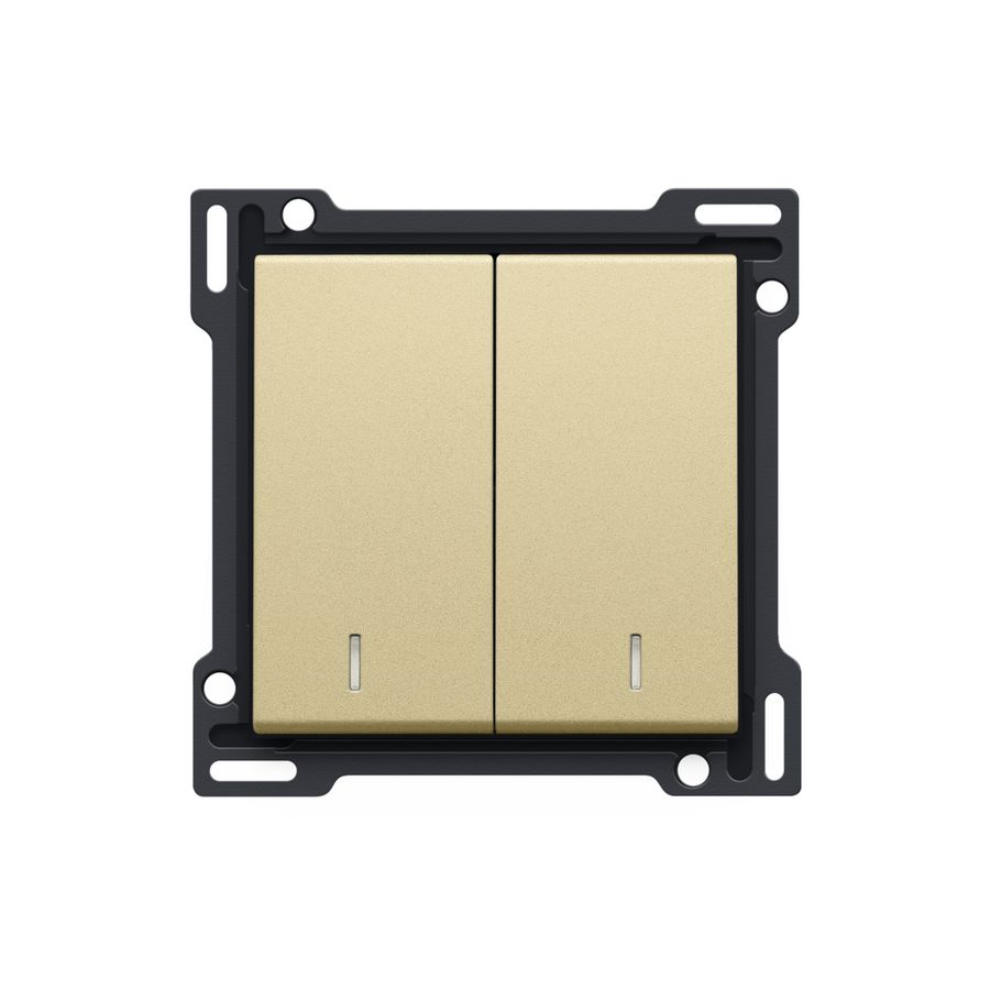 Afwerkingsset dubbele lens serieschakelaar gold coated