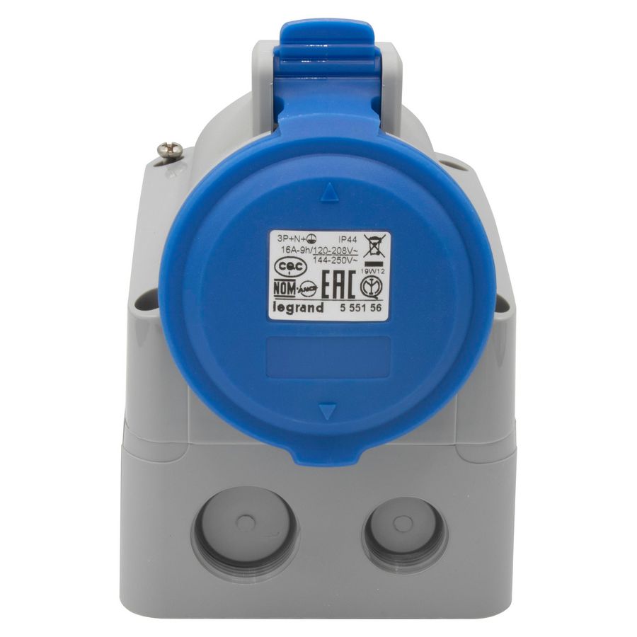 Opbouw wandcontactdoos 230V 16A 5-polig IP44 P17
