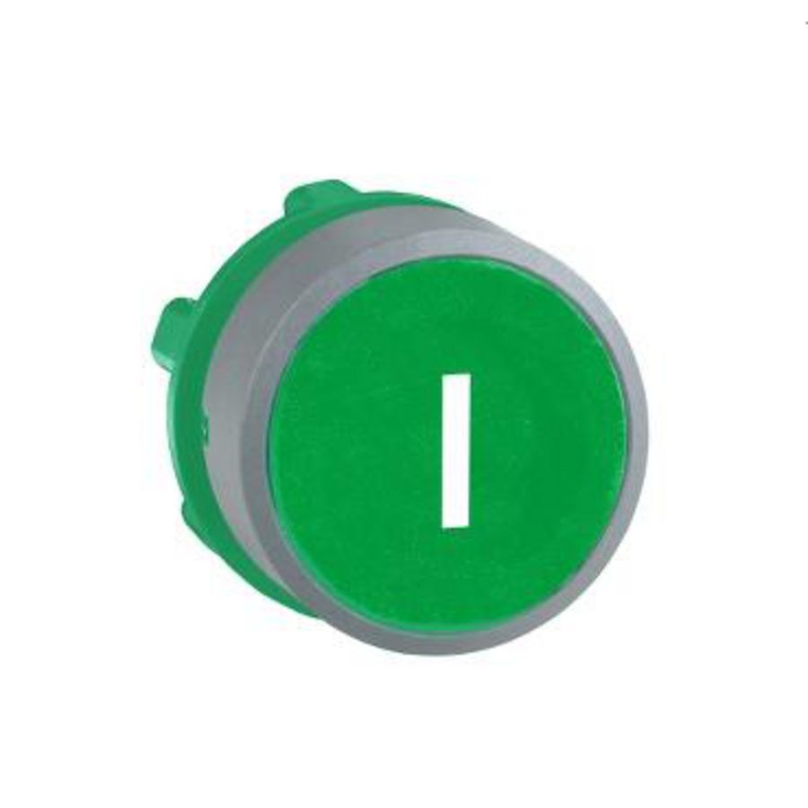 green flush pushbutton head white markedI" cp grey