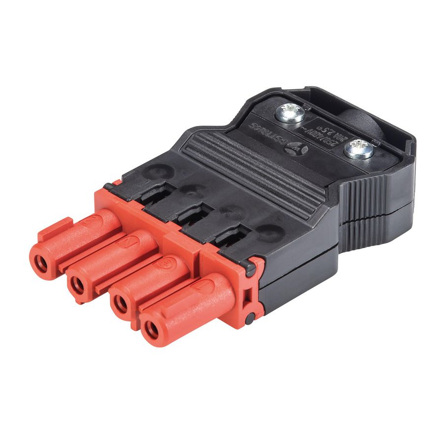 Kabelsteker GST18I4 female tomatenrood schroef VVE=50