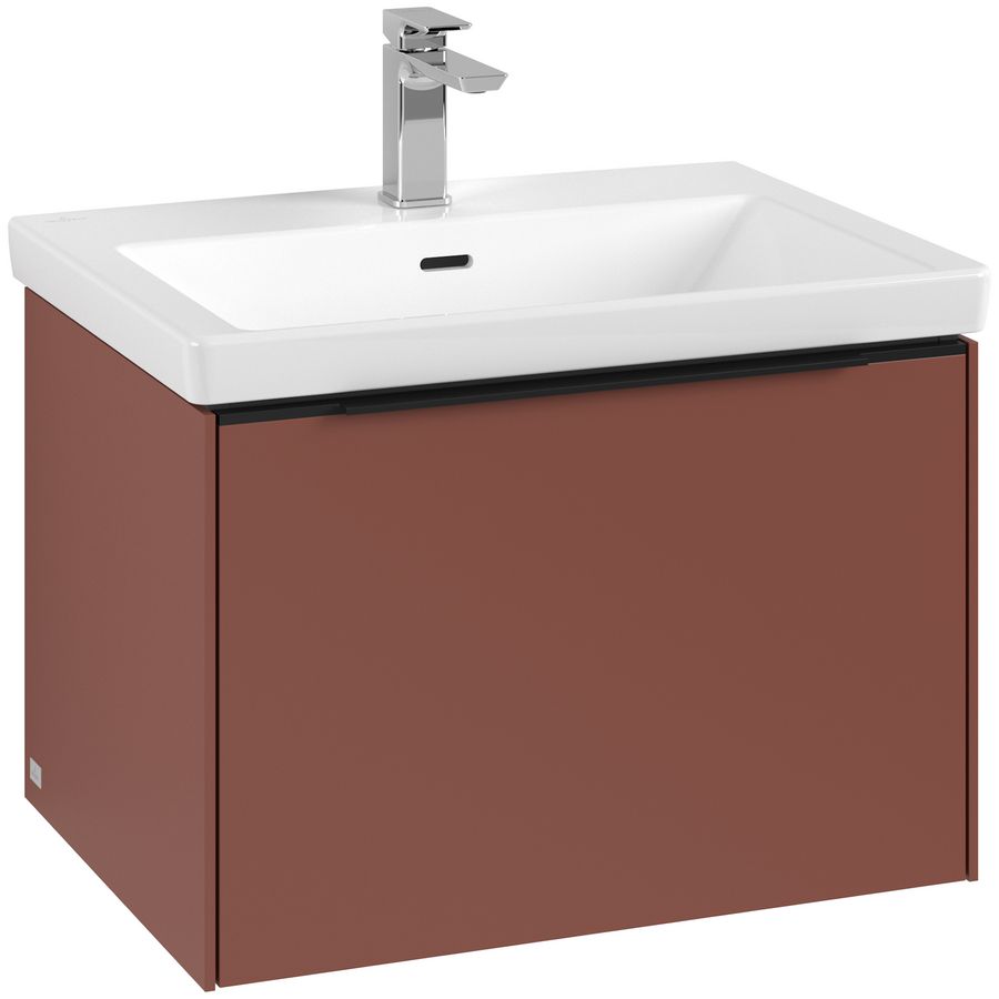 Wastafelonderkastkast SUBWAY 3.0 622x429x478mm Wine Red C575L1AH greep Volcano Black