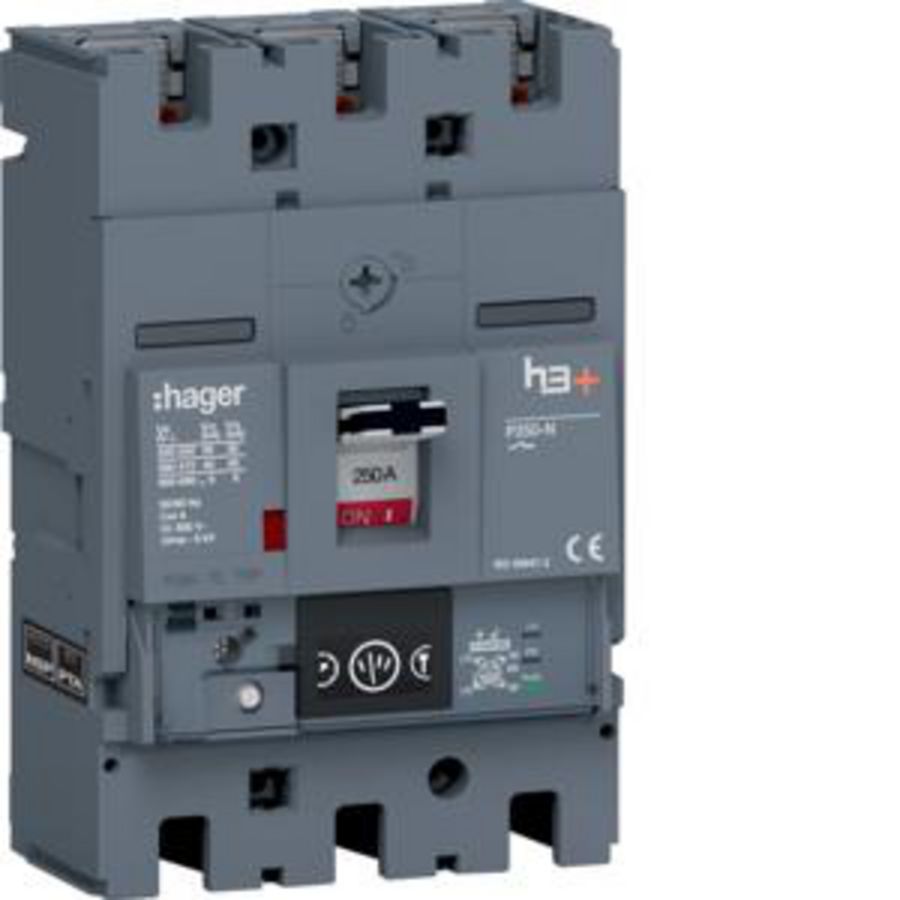 Vermogensautomaat h3+ P250 Energy 3P3D 250A40kA boutaansl.