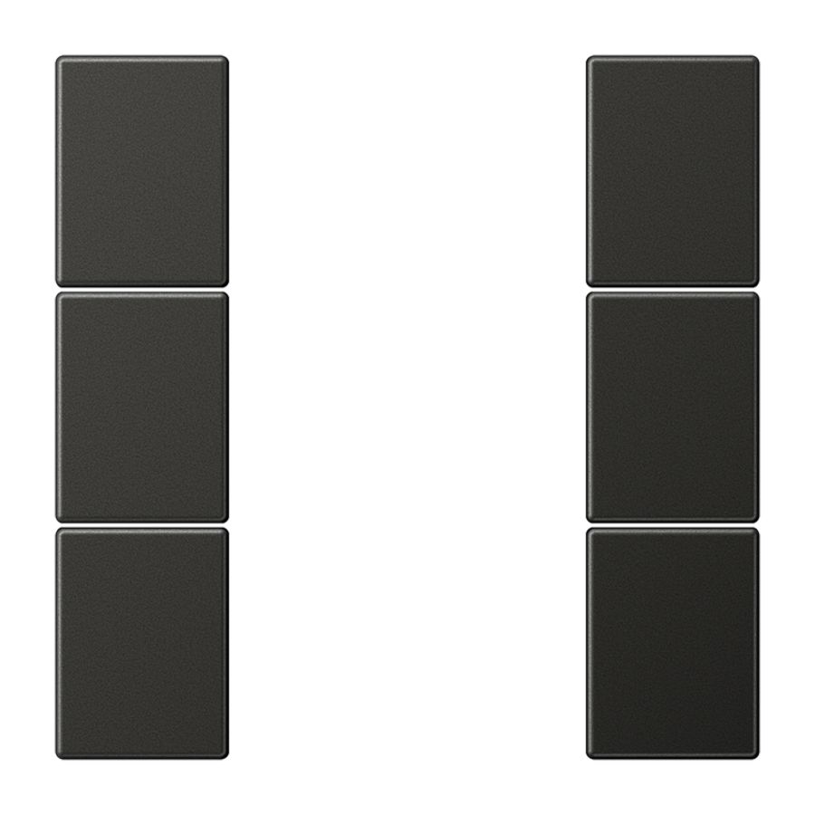 Tastafdekking compleet 3-voudig LS antraciet KNX