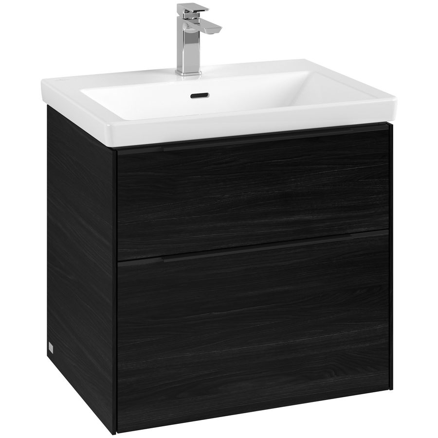 Wastafelonderkastkast SUBWAY 3.0 622x576x478mm Black Oak C57601AB greep Volcano Black