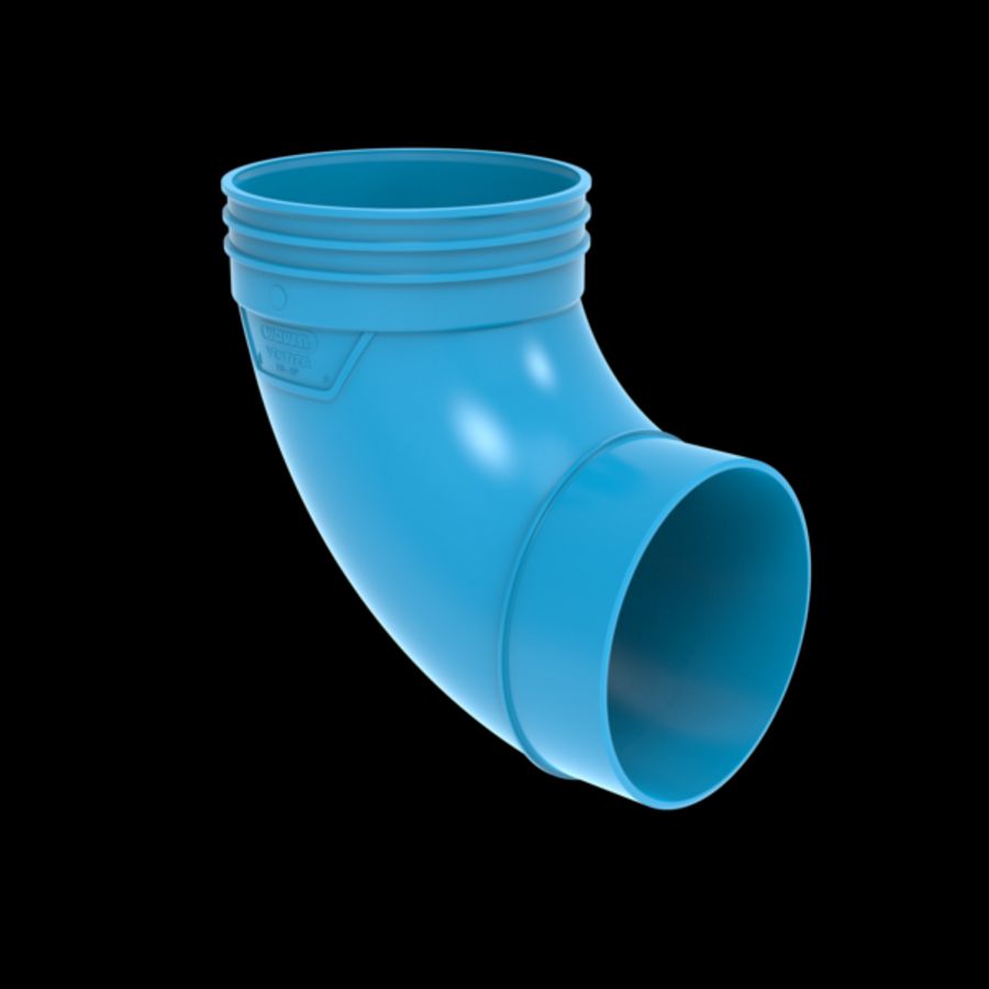 Bocht lijm 90° PVC luchtverdeelsysteem VENTIZA blauw Ø125mm mof/spie