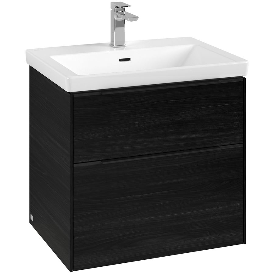 Wastafelonderkastkast SUBWAY 3.0 622x576x478mm Black Oak C576L1AB greep Volcano Black