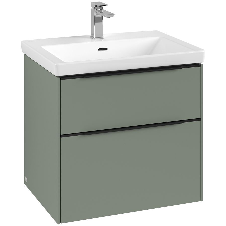 Wastafelonderkastkast SUBWAY 3.0 622x576x478mm Soft Green C57601AF greep Volcano Black