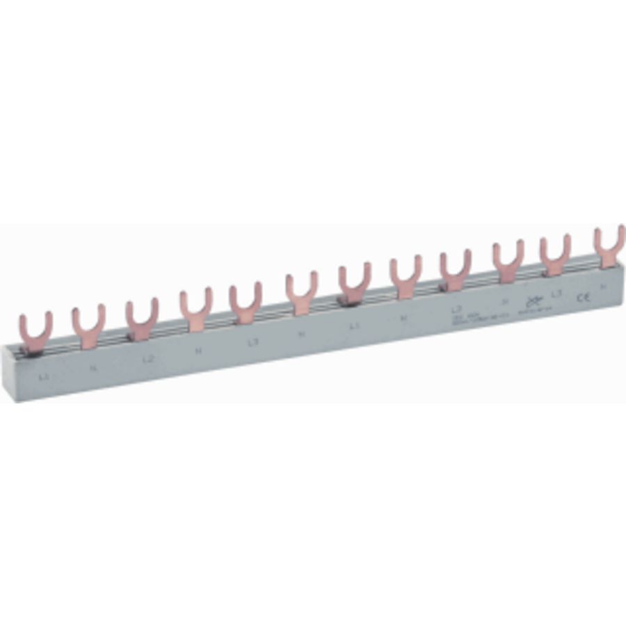 Kamrail vork 6x2P/100A 3-fase gevoed 210mm geis. steek 36mm