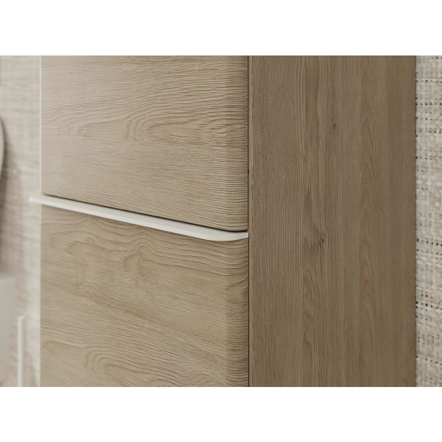 Hoge kast Natural Oak 400/350 scharnieren links greepkleur mat wit Xelu Q 54137700