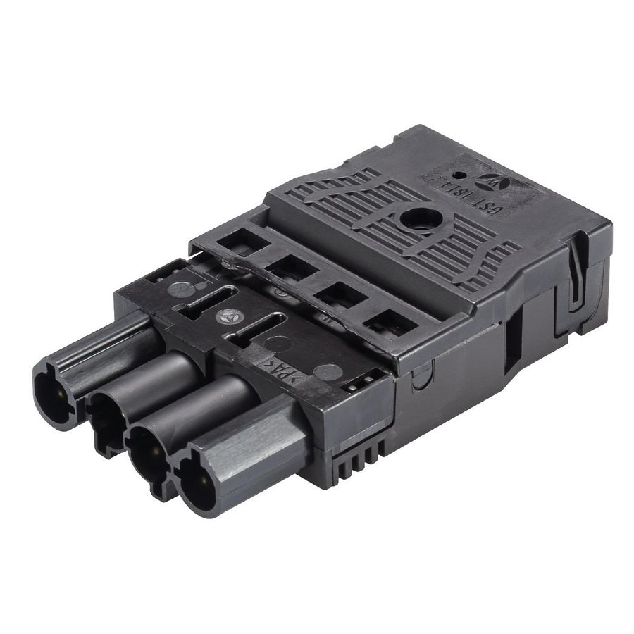 Kabelsteker GST18I4 male zwart veerklem VVE=50