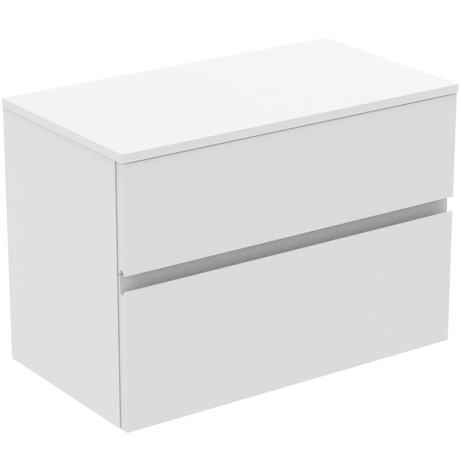 Wastafelmeubel 802x440x558mm matt white 2 laden Finesse