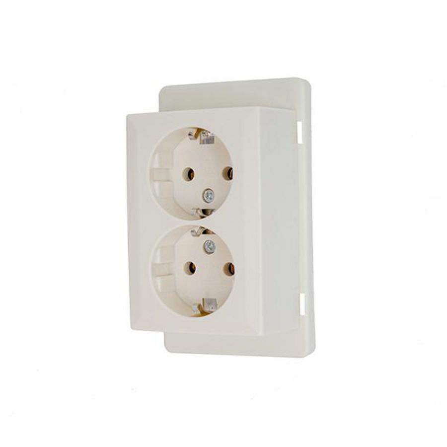 Deksel met 2-voudige contactdoos tbv universele lasdoos