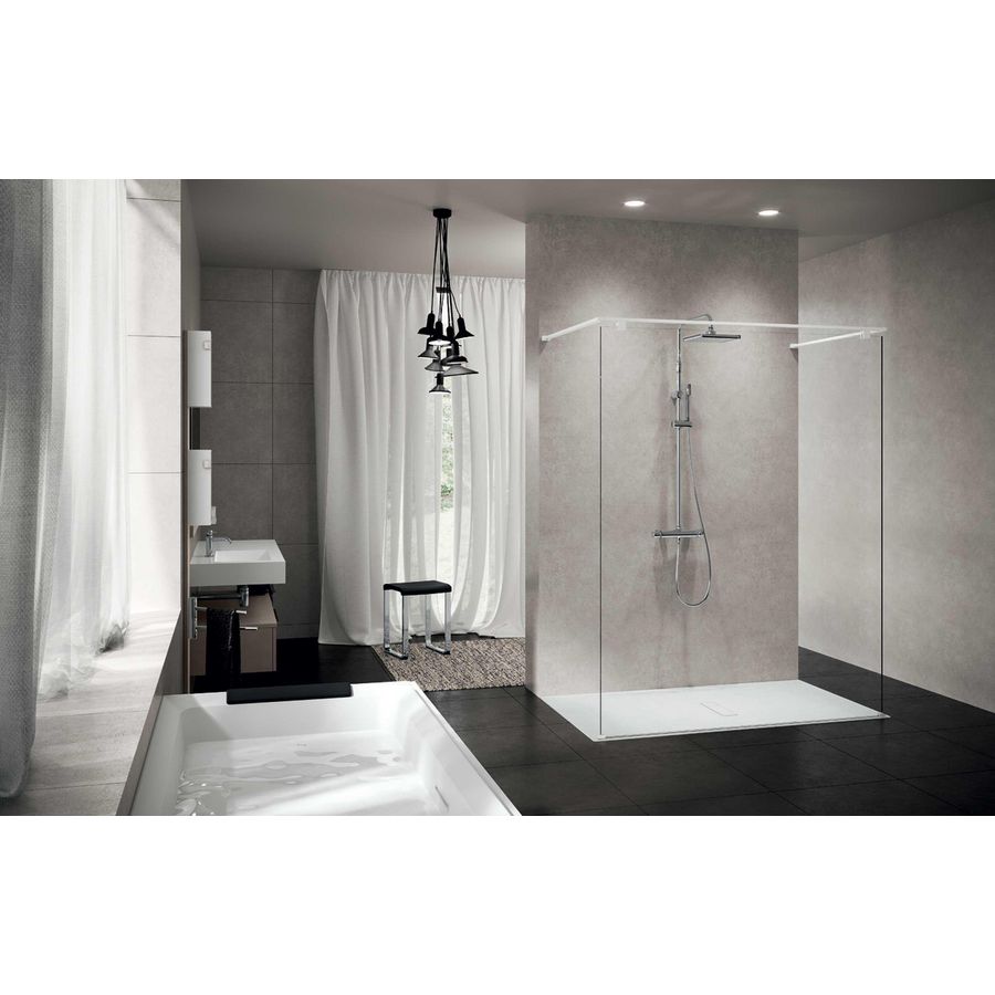 Basiswand kuadra 116 cm ravenna motief rvs-look