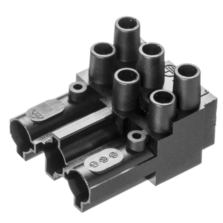Steker 3-polig male zwart 1804415 VVE=200