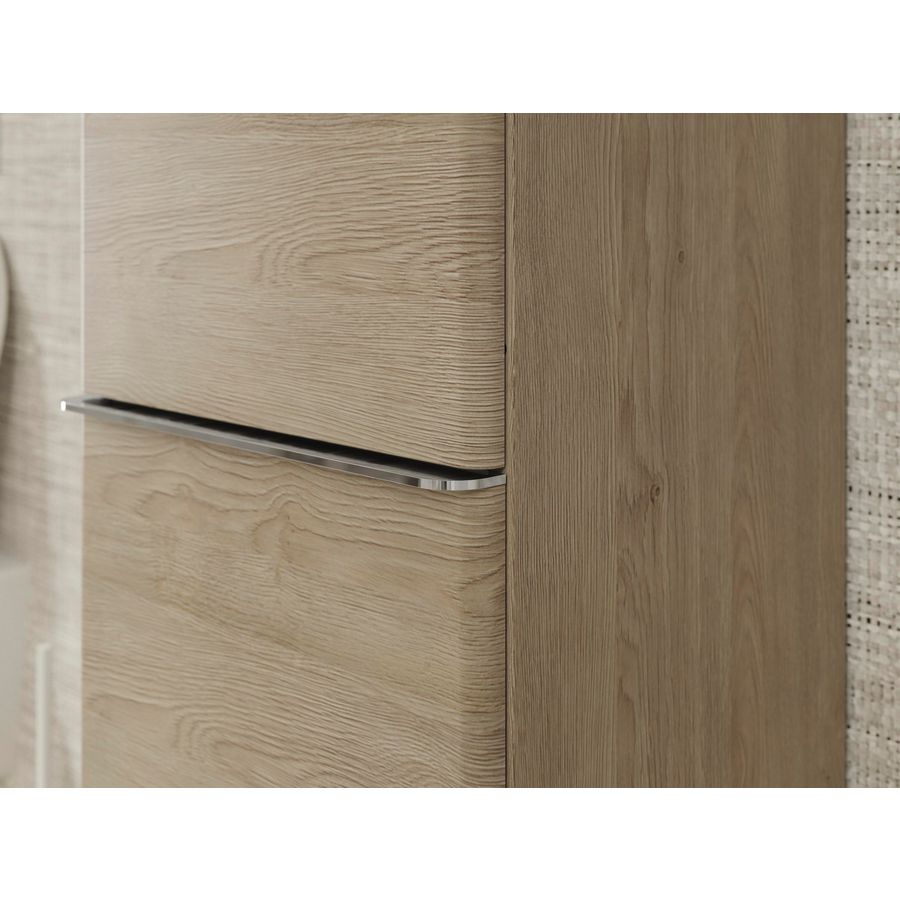 Hoge kast Natural Oak 400/350 scharnieren rechts greepkleur chroom Xelu Q 54141000