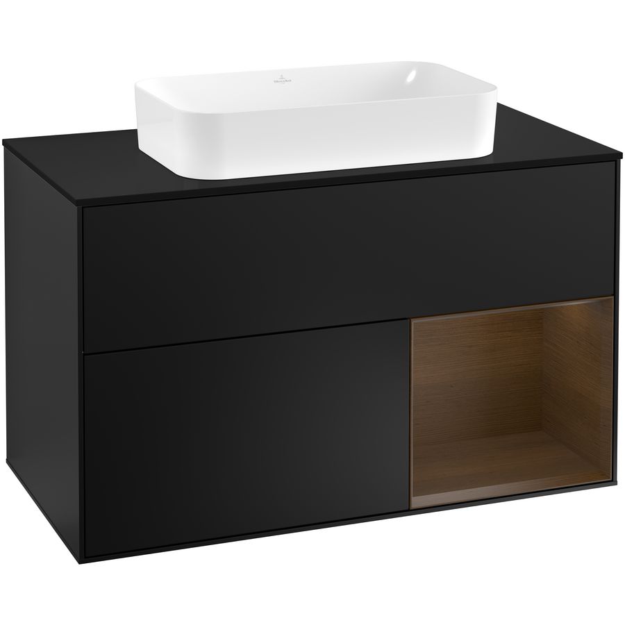 Wastafelonderkast Finion 1000x603x501mm Black Matt Lacquer F252GNPD