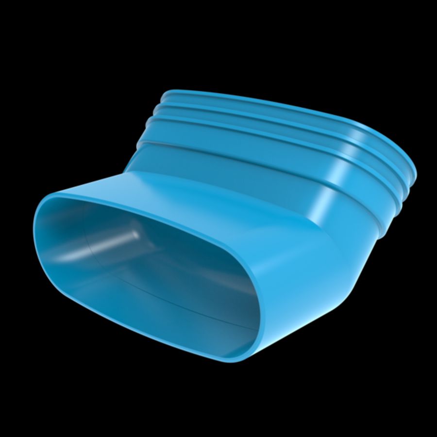 Staande bocht lijm 45° PVC luchtverdeelsysteem VENTIZA blauw (195x80mm) mof/spie