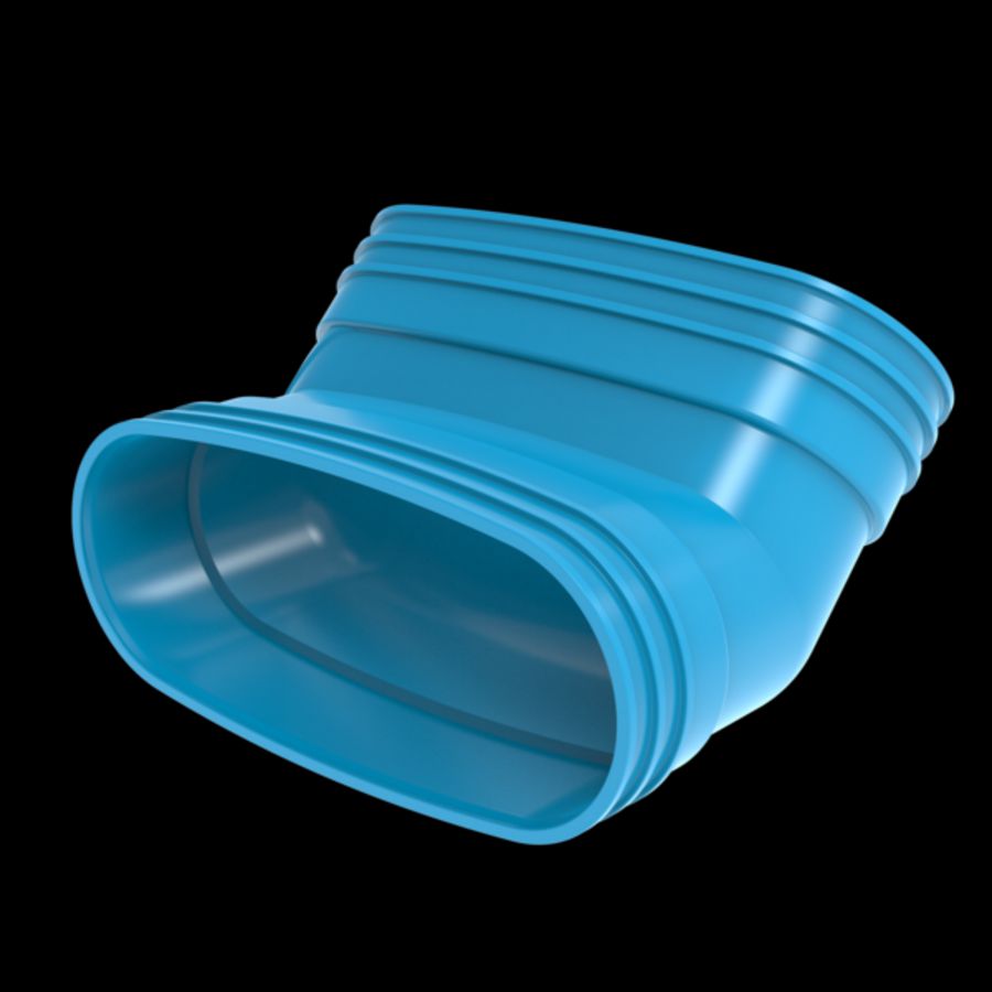 Staande bocht lijm 45° PVC luchtverdeelsysteem VENTIZA blauw (195x80mm) mof/mof