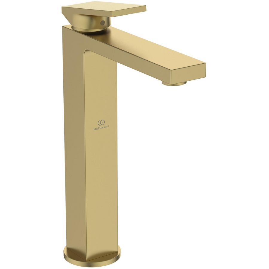 Wastafelmengkraan verhoogd 5l/min z. waste brushed gold Extra