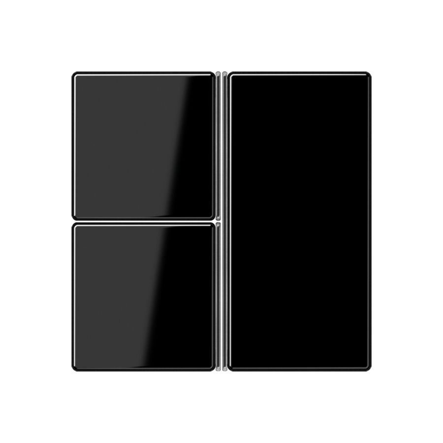 Tastafdekking A/AS 3-voudig compleet zwart KNX