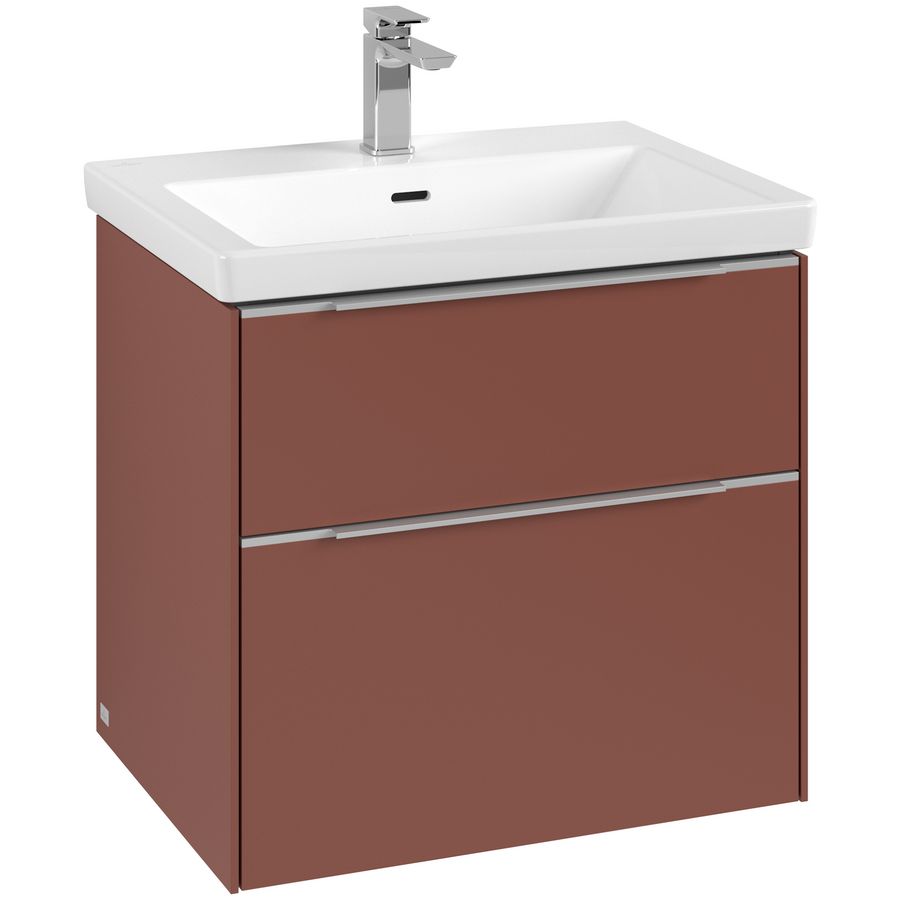 Wastafelonderkastkast SUBWAY 3.0 622x576x478mm Wine Red C57600AH greep alu. glans