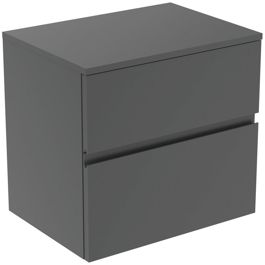 Wastafelmeubel 602x440x558mm matt anthracite 2 laden Finesse