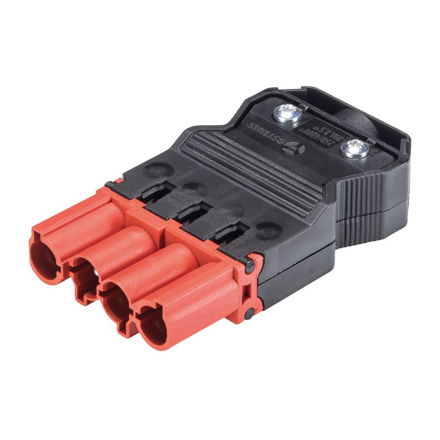 Kabelsteker GST18I4 male tomatenrood schroef VVE=50