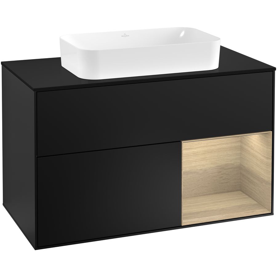 Wastafelonderkast Finion 1000x603x501mm Black Matt Lacquer F252PCPD