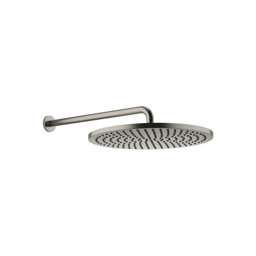 Regendouche wandbevest. FlowReduce 400mm Platina gebors.